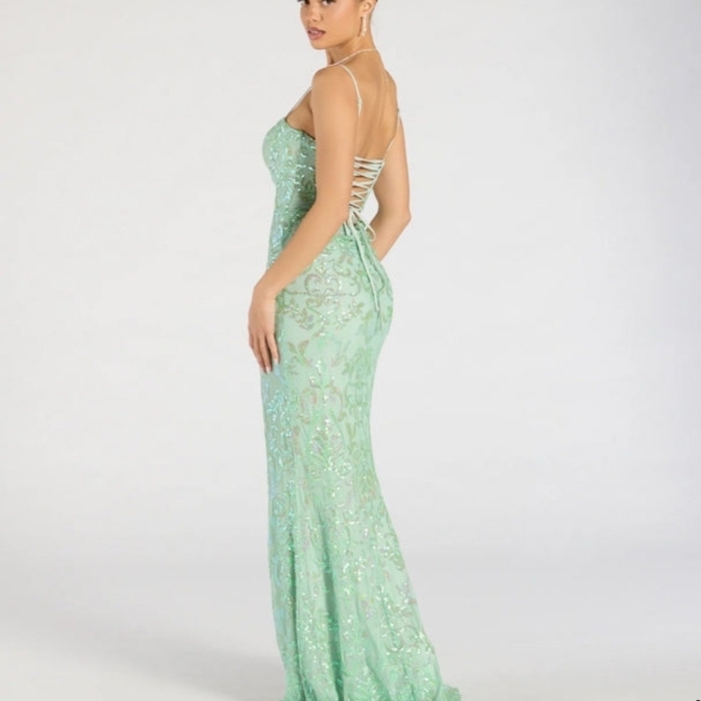 Windsor Mint Backless Maxi Dress SzL New With Tag - Picture 4 of 11